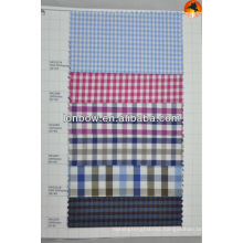 stock plaid cotton polyester fabric for shirting